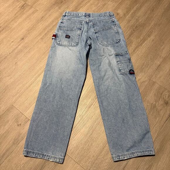 Vintage Lee Dungarees Carpenter Jeans 16R Light Wash 100% Cotton Relaxed Fit - Picture 11 of 16